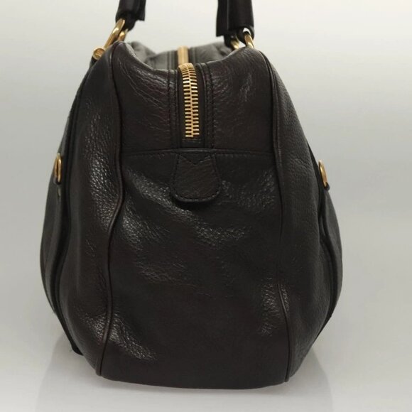 BURBERRY Shoulder Bag Leather Black Gold Auth 134105 - Picture 4 of 16